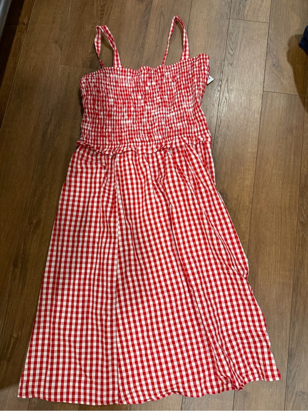 Old Navy Red Gingham Smocked Sundress